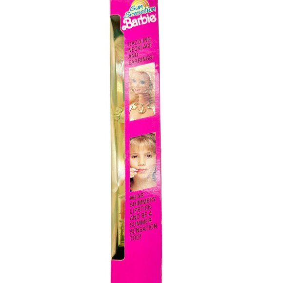 Sun Sensation Barbie Doll Dazzling Jewelry Real Lipstick Mattel 1991 New In Box - Picture 6 of 8